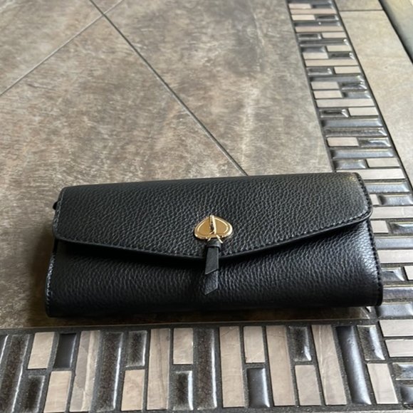 Kate Spade Marti Large Slim Flap Wallet Black - Picture 2 of 15